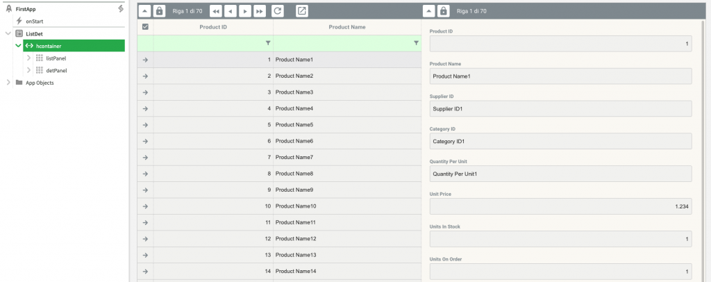 Anatomia di un pannello Instant Developer immagine 5 Instant Developer