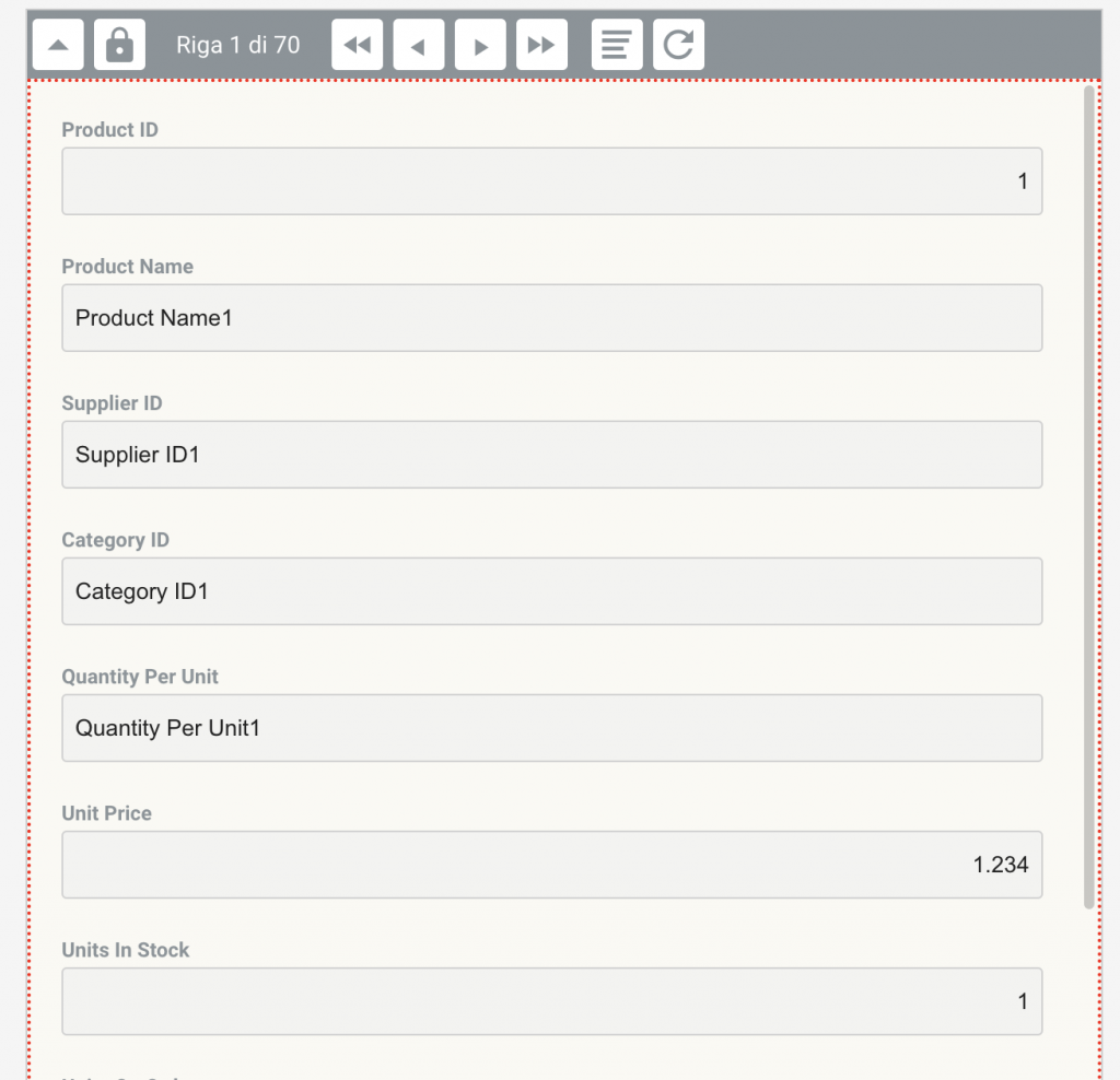Anatomia di un pannello Instant Developer immagine 7 Instant Developer